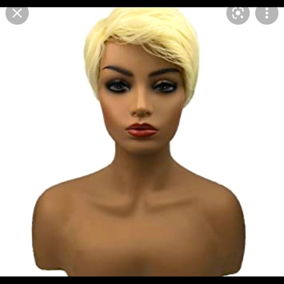 Blonde Human, synthetic mix pixie cut wig - Picture 1 of 3